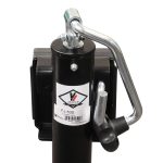 Handle on a flange mount style trailer jack.