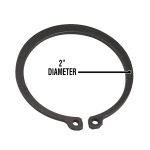 Showing the 2" diameter of trailer jack retaining ring.