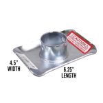 Highlighting length and width of trailer jack foot base.