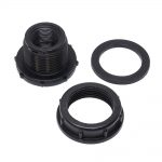 Three pieces that make up the BHF100 bulkhead fitting